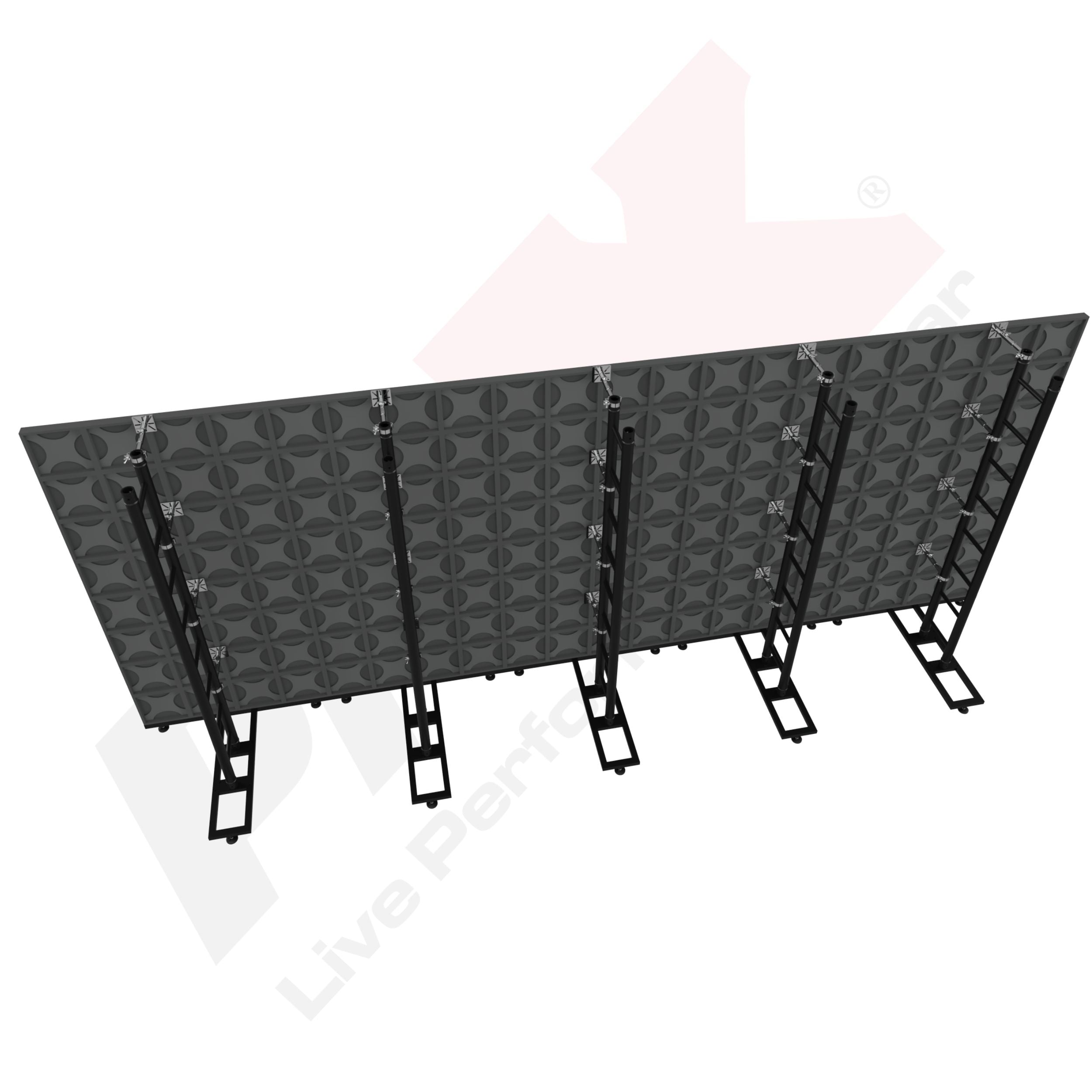 ProX LED Video Display Panel Ground Support System Package 5M/16.40FT Width x 2.0M/6.56FT Height in Black