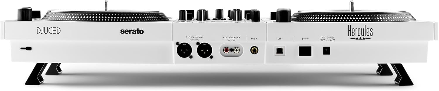 Hercules DJ Control Inpulse T7 (White) - 2-Channel DJ Controller for Serato & Djuced with 7" spinning platters (White, Limited Edition)
