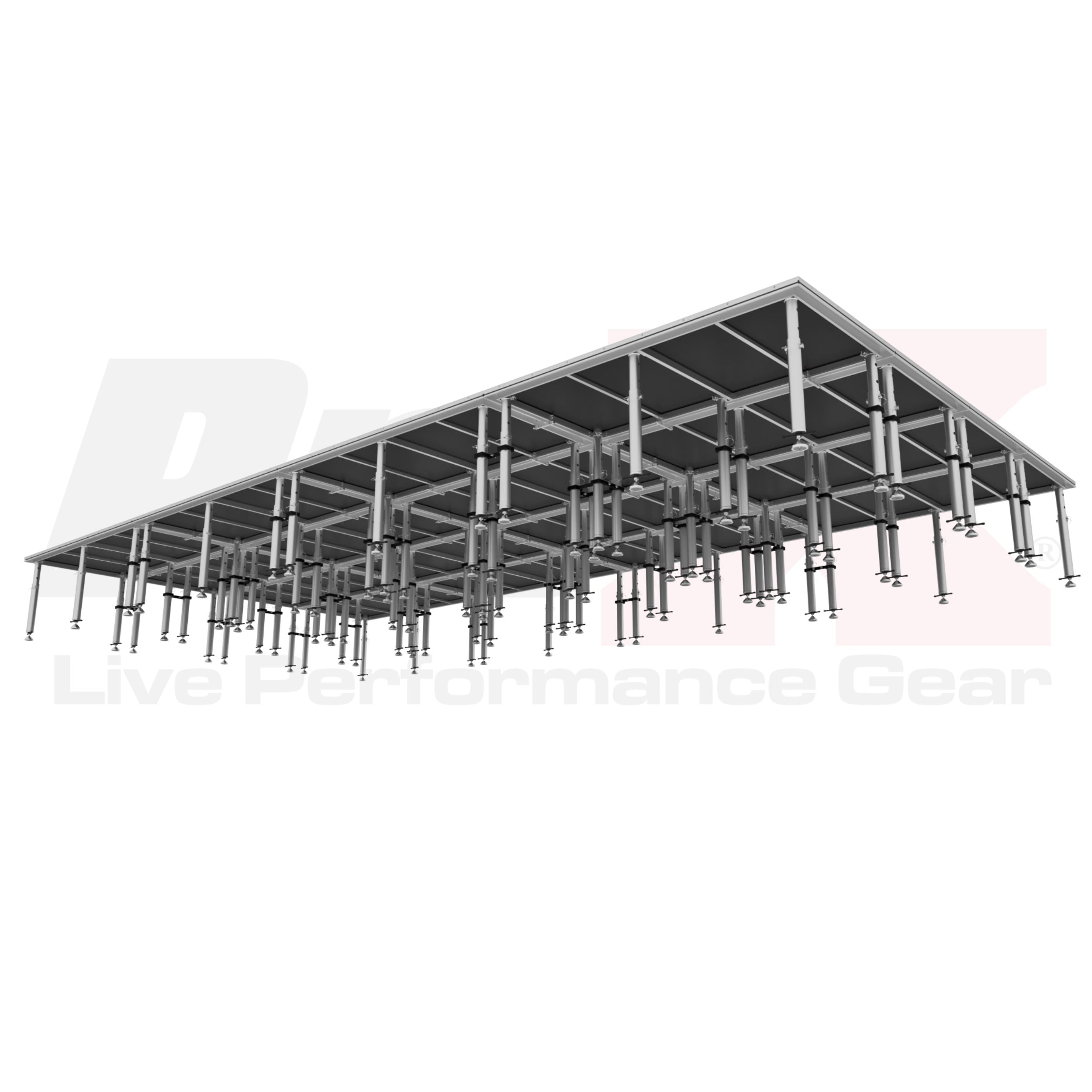 ProX StageQ 16x32ft Portable Stage Platform Package with 16 Decks Event Staging System 28-48" Height