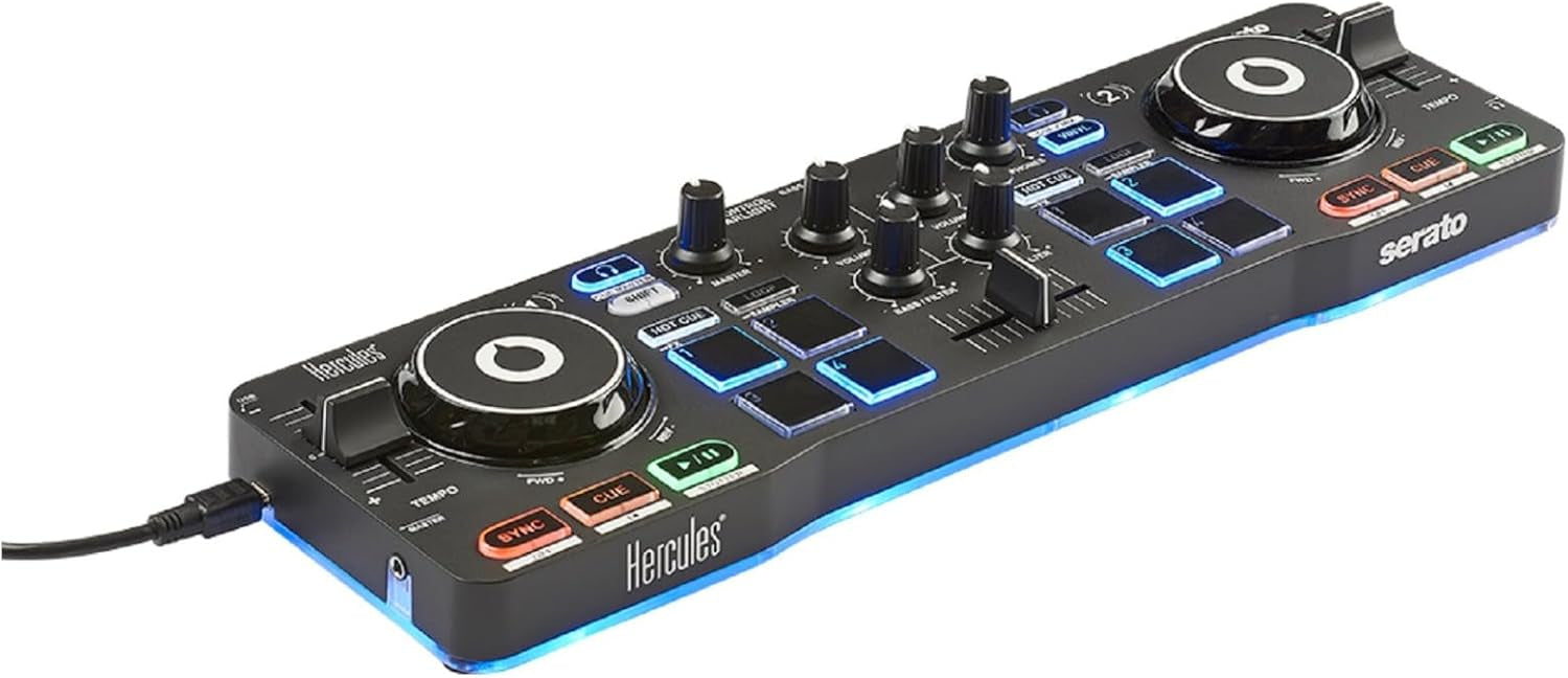 Hercules DJ Starter Kit Worldwide - All-in-on DJ Kit with Controller, Monitors and Headphones