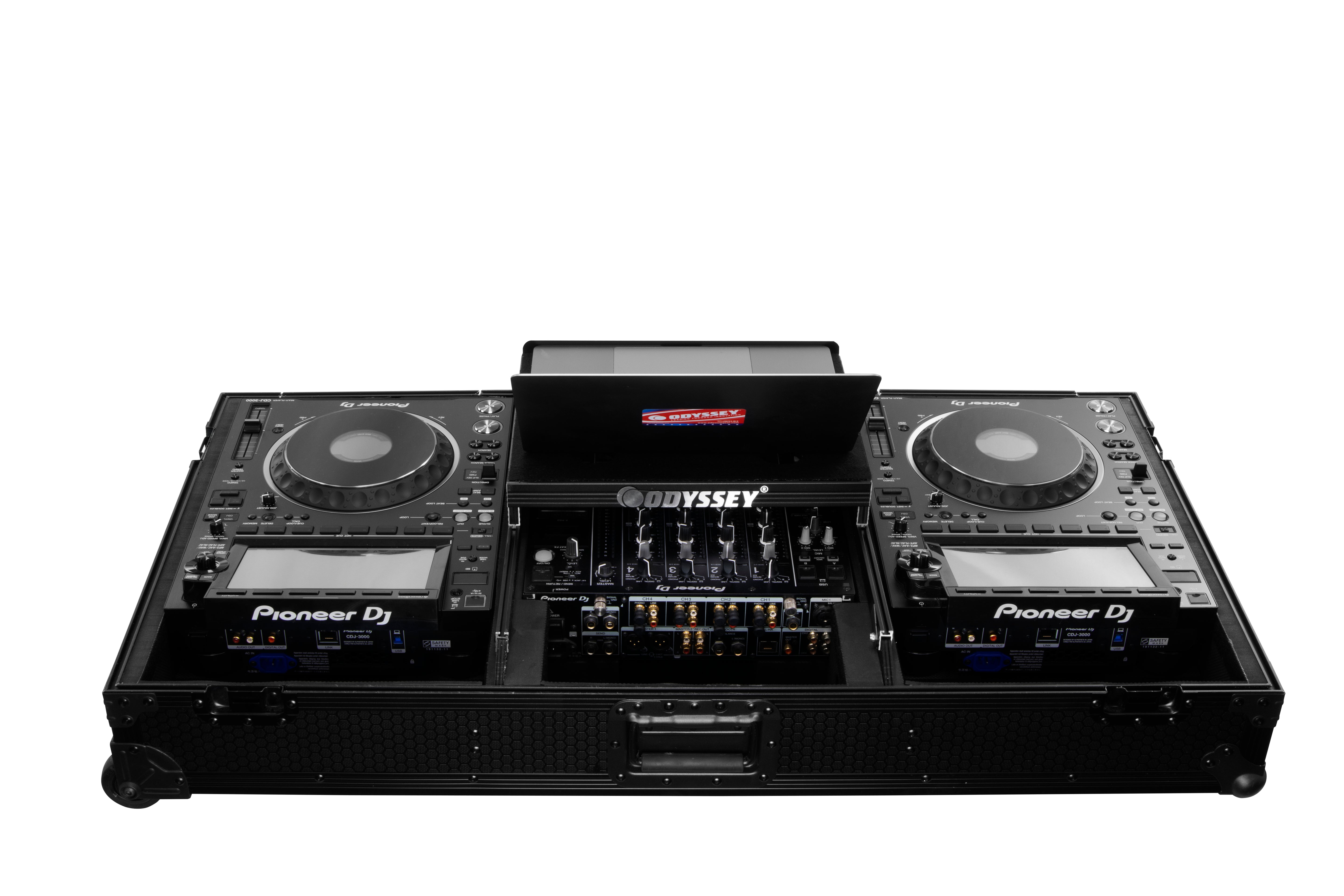 Odyssey 810141 -  Industrial Board Glide Style Case Fitting Most 12″ DJ Mixers and Two Pioneer CDJ-3000