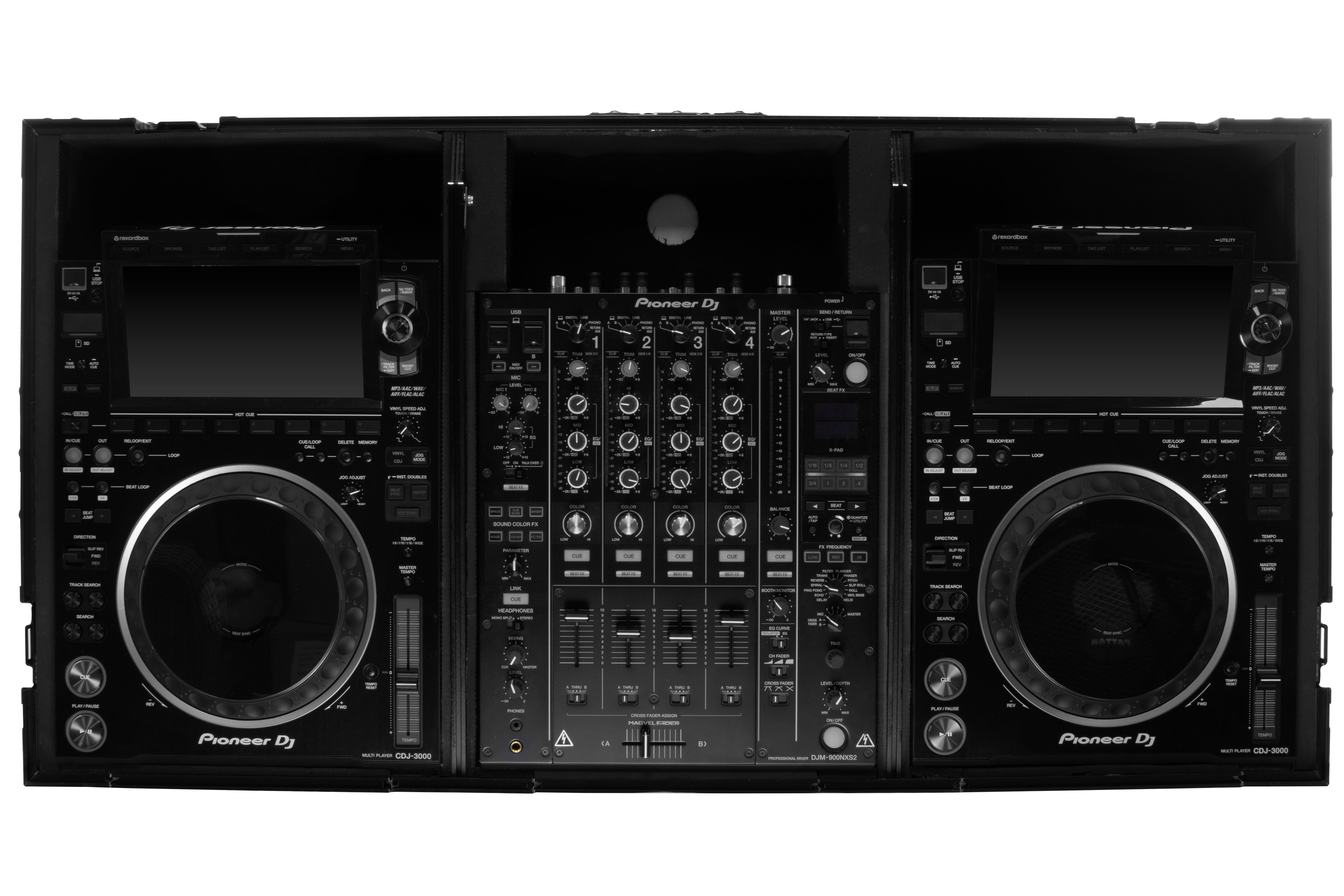 Odyssey 810141 -  Industrial Board Glide Style Case Fitting Most 12″ DJ Mixers and Two Pioneer CDJ-3000