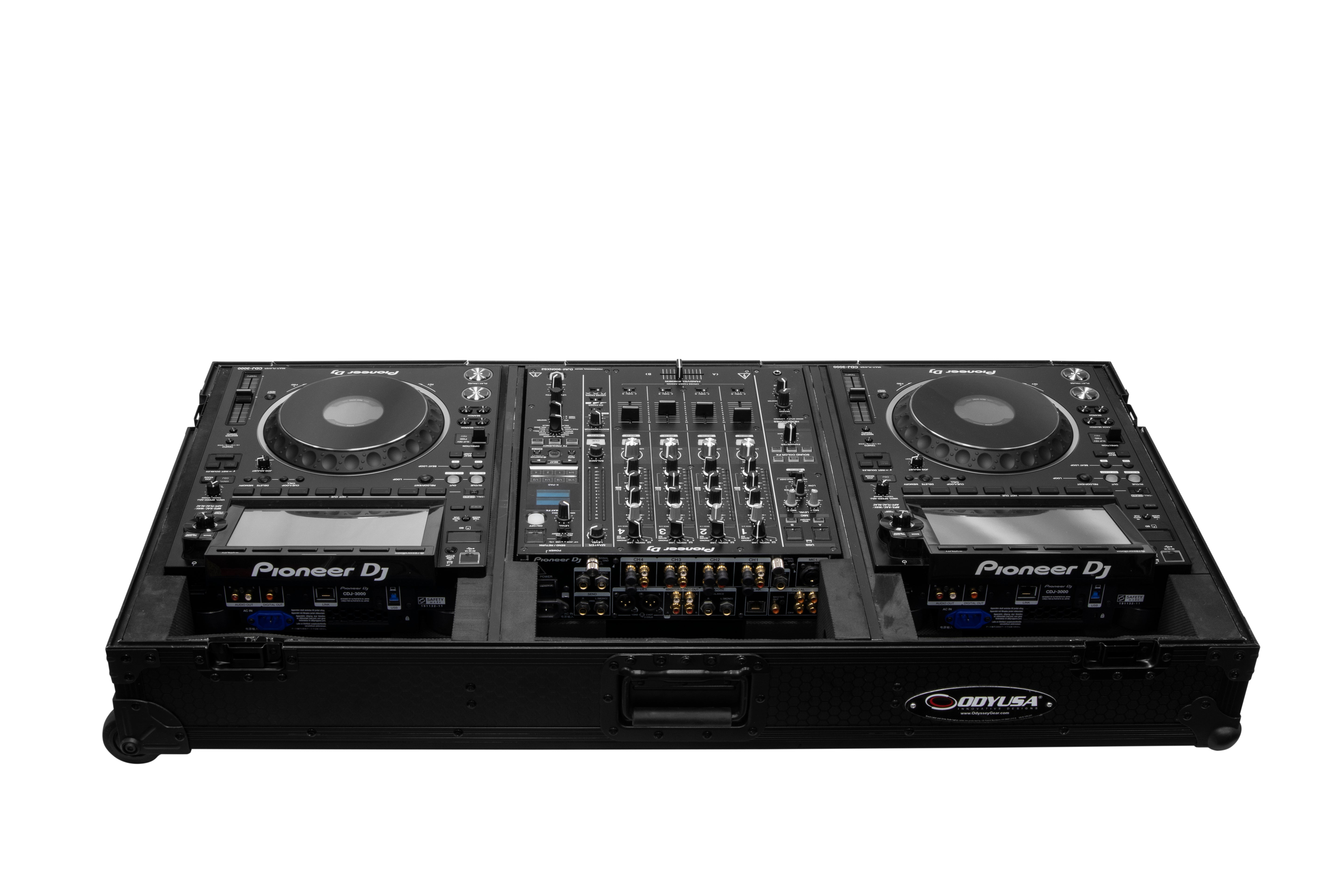 Odyssey 810158 -  Industrial Board Case Fitting Most 12″ DJ Mixers and Two Pioneer CDJ-3000