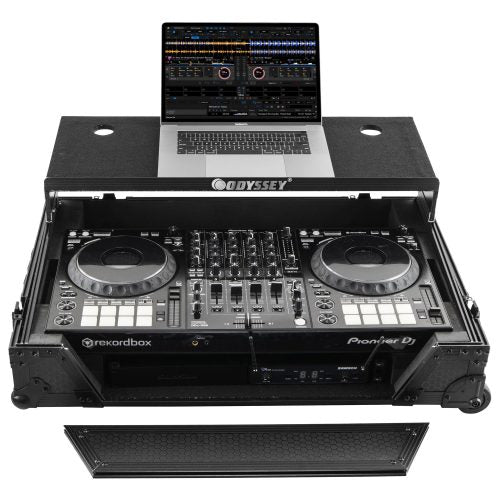 Odyssey 810271 - Custom Fit for Pioneer DDJ-1000 Industrial Board Glide Style 1U Case with Wheels