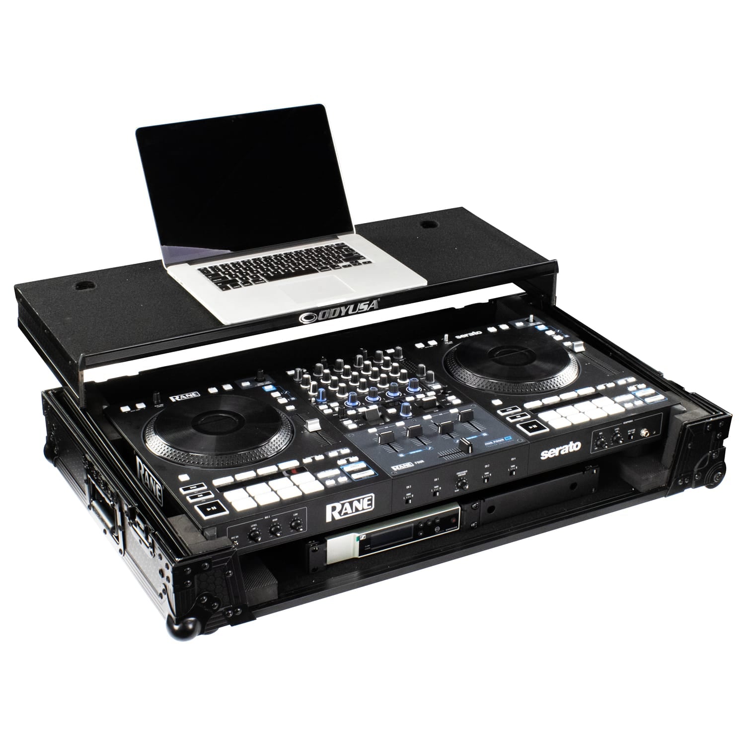 Odyssey 810349 - RANE FOUR I-Board Flight Case with Glide Style Laptop Platform and Wheels