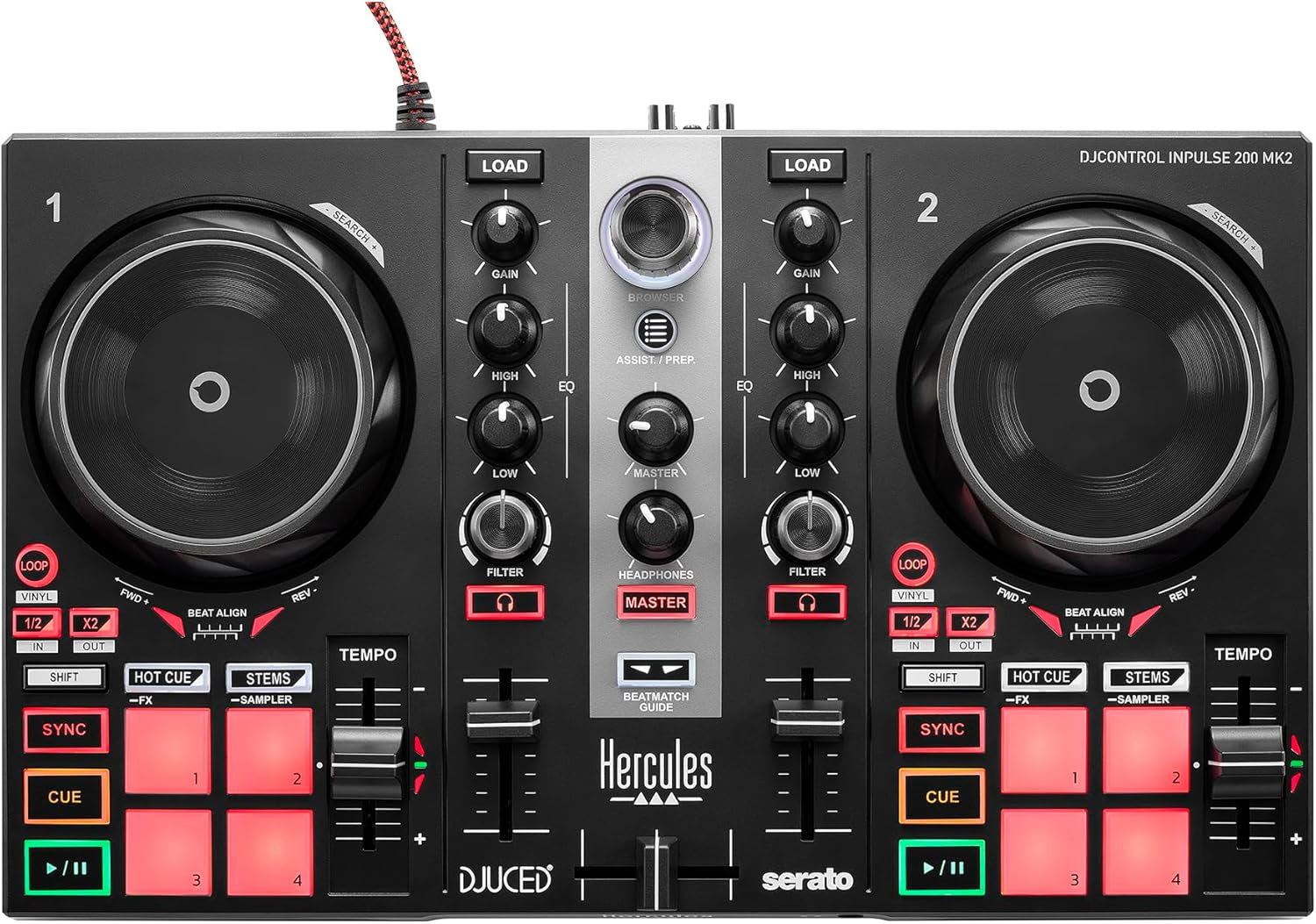Hercules DJ Learning Kit MK2 with DJControl Inpulse 200 MK2 | The