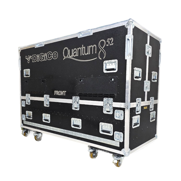 ProX Digico Quantum 852 Flip-Ready Hydraulic Console Easy Retracting Lifting Flight Case with 3x2U Rack and wheels by Zcase Poland
