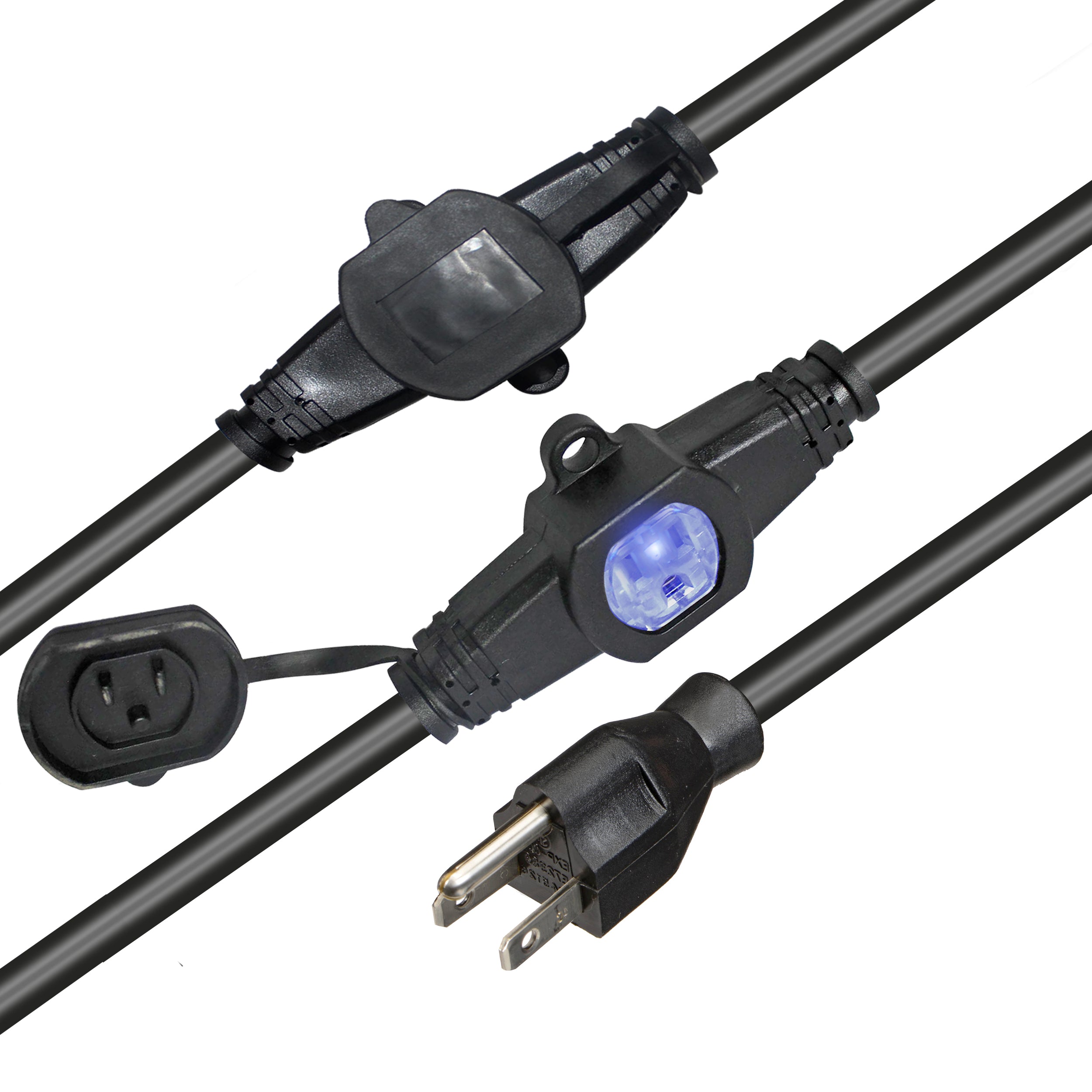 ProX 32' Ft. Male NEMA 110VAC to 6-Outet Female Edison 14/3AWG Power Extension Cable