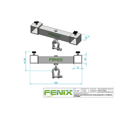 ProX T-Bar fits Fenix AT06 or AT04 Line Arrays Systems - Black
