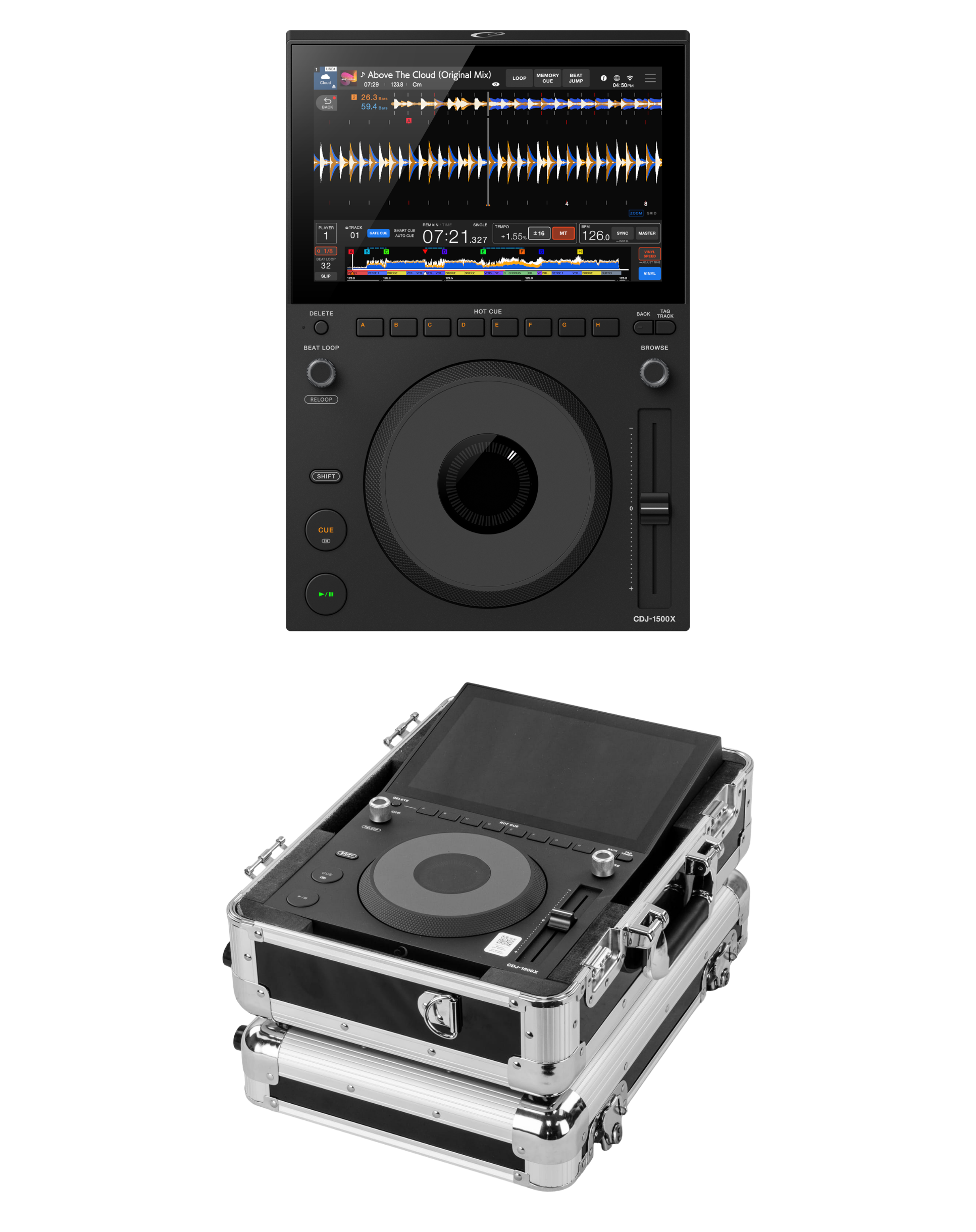 AlphaTheta CDJ-1500X + Odyssey KCDJ1500XBLK Case Bundle