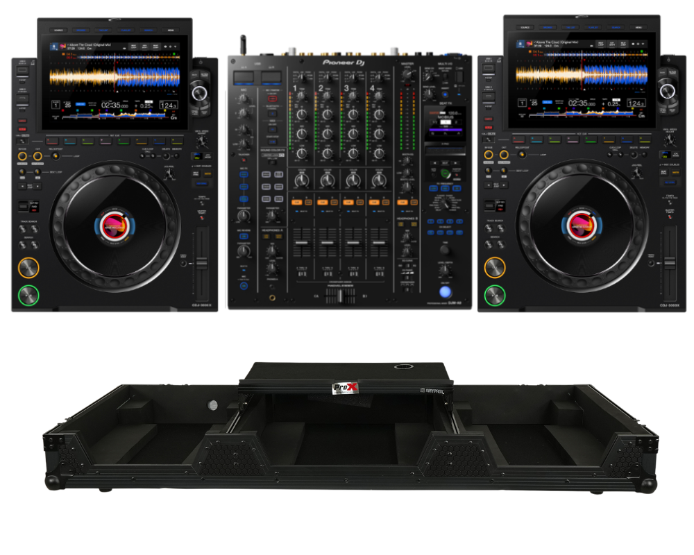 AlphaTheta CDJ-3000X + Pioneer DJ DJM-A9 + ProX XS-CDM3KV10A9 WLTBL Coffin Bundle