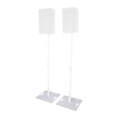 ProX Pair of Polaris Base Plates – 2 Heavy-Duty Speaker Pole Base Plates and Carry Bags in White