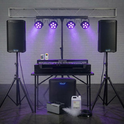 Block Party Bundle - Alto TS412 Speakers & TS15S Sub, Colorkey HEX 5 Uplights, Antari Fog Machine