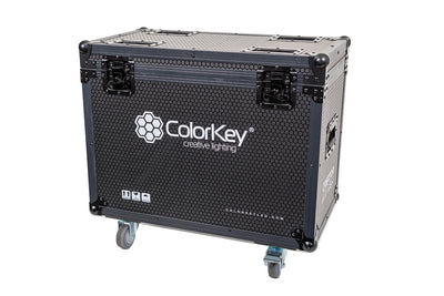 Colorkey Flight Case for Creator BX12 Wash - 2-Fixture Road Case with Casters