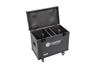 Colorkey Flight Case for Creator BX12 Wash - 2-Fixture Road Case with Casters