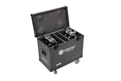 Colorkey Flight Case for Creator BX12 Wash - 2-Fixture Road Case with Casters