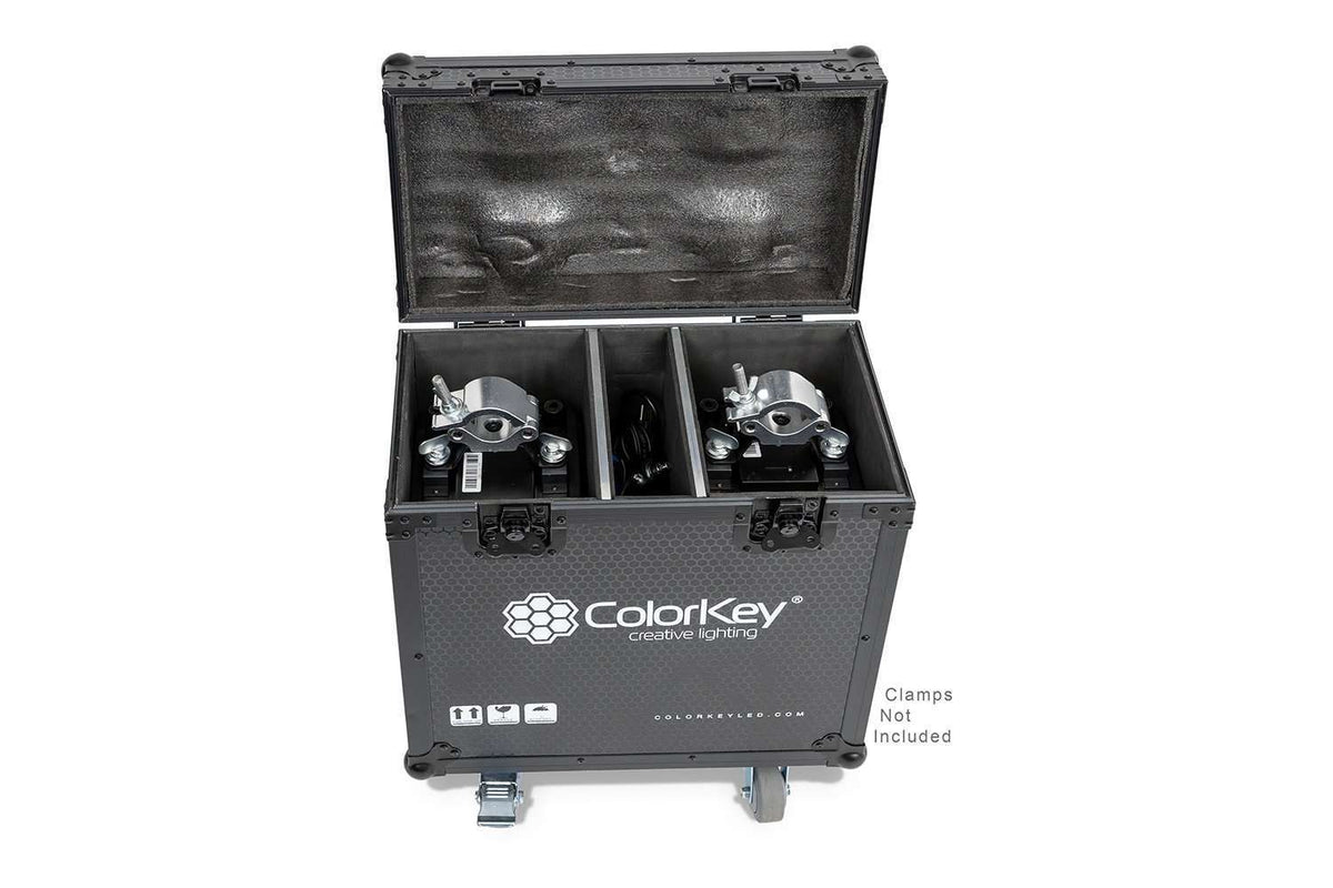 Colorkey Flight Case for Creator BX7 Wash - 2-Fixture Road Case with Casters