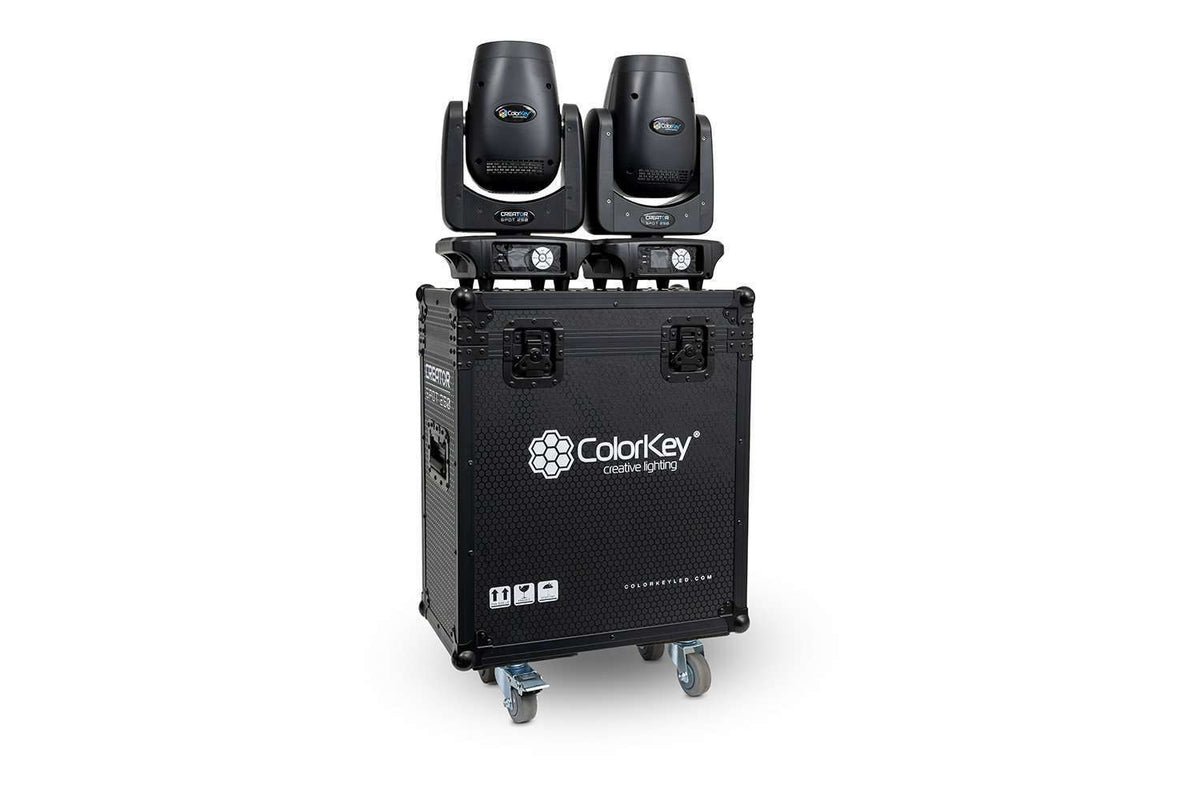 Colorkey Flight Case for Creator Spot 250 - 2-Fixture Road Case with Casters