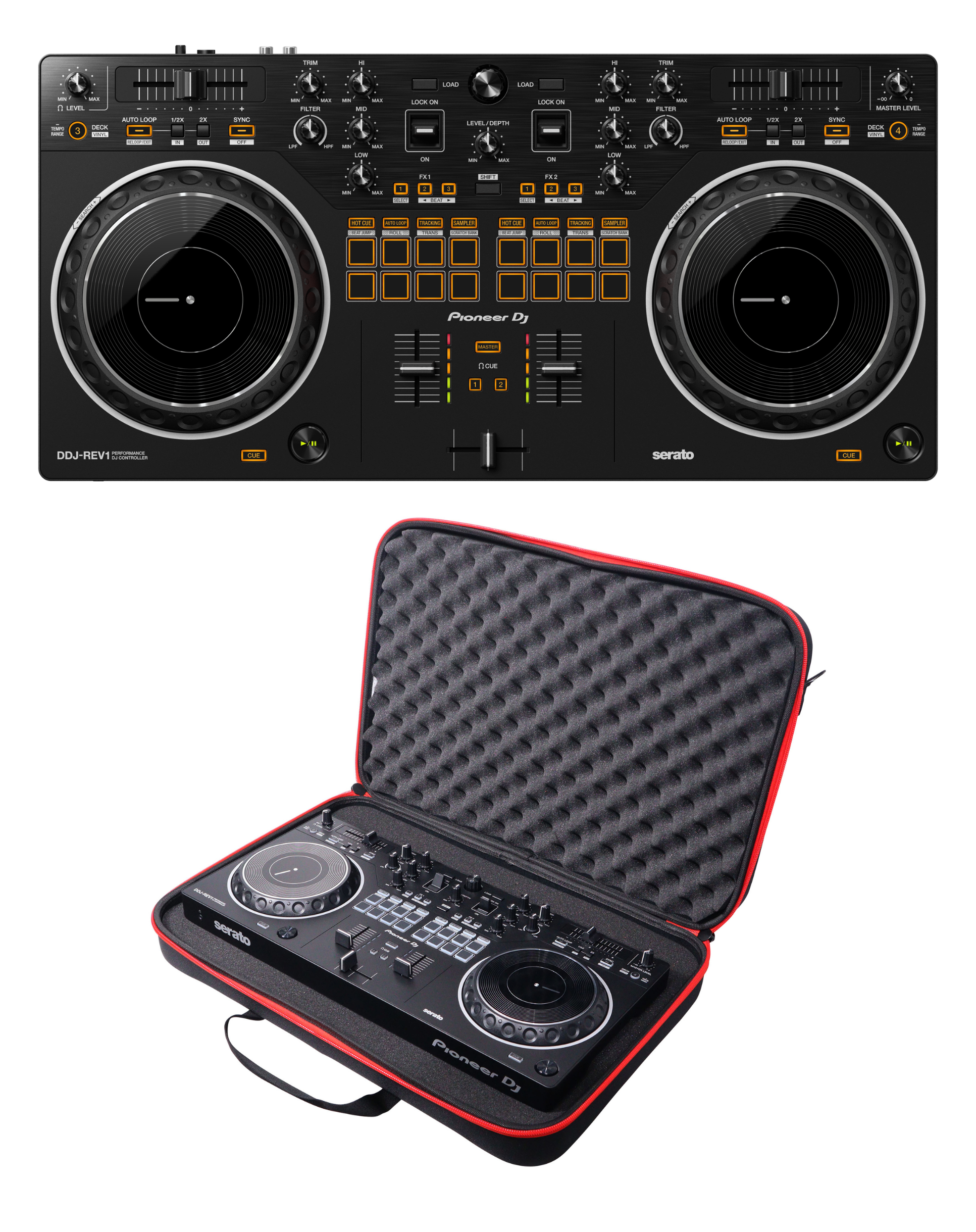 Pioneer DJ DDJ-REV1 + ProX XB-DJCS Soft Case Bundle