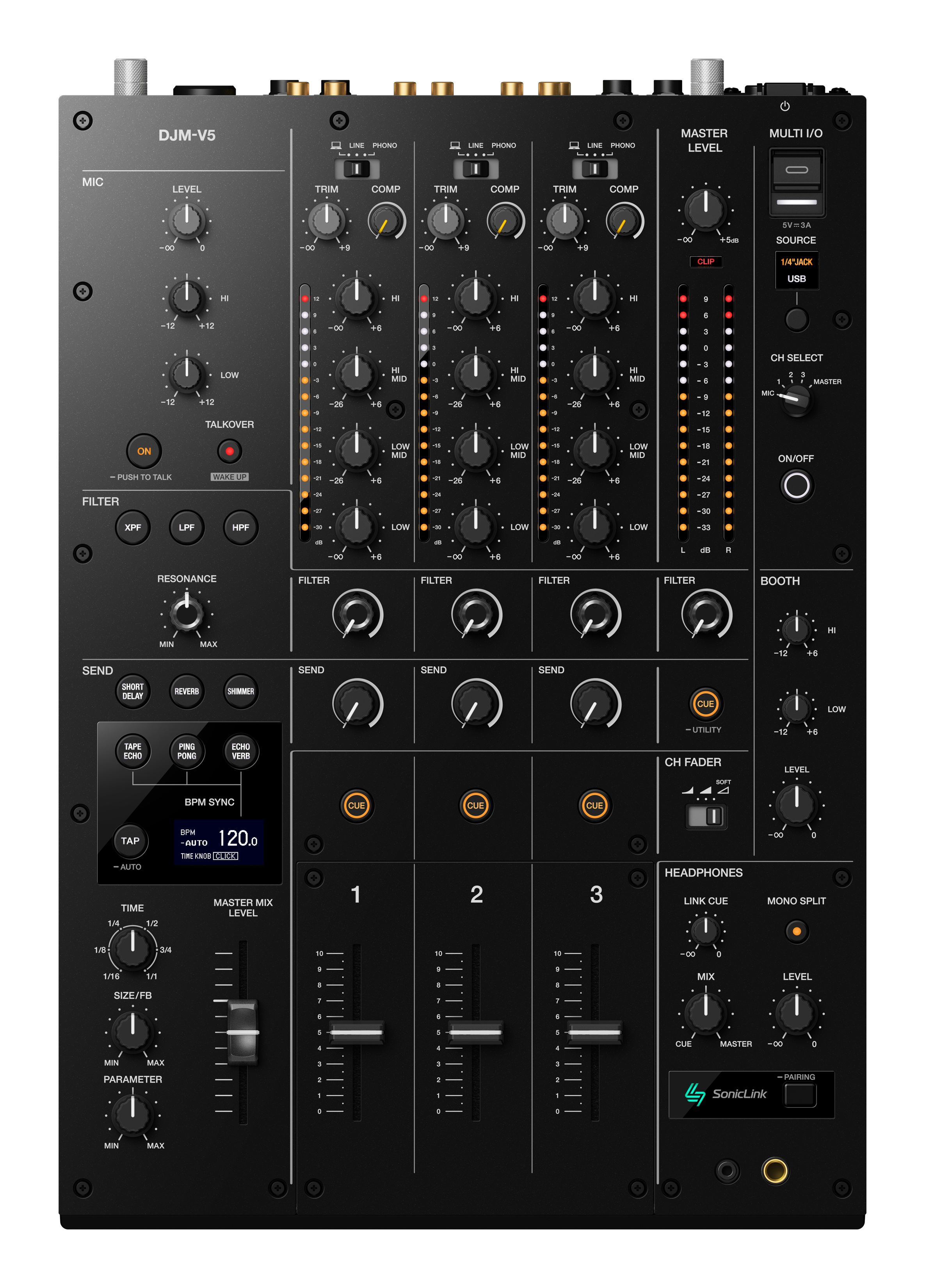 AlphaTheta DJM-V5 - 3-Channel DJ Mixer - Open Box