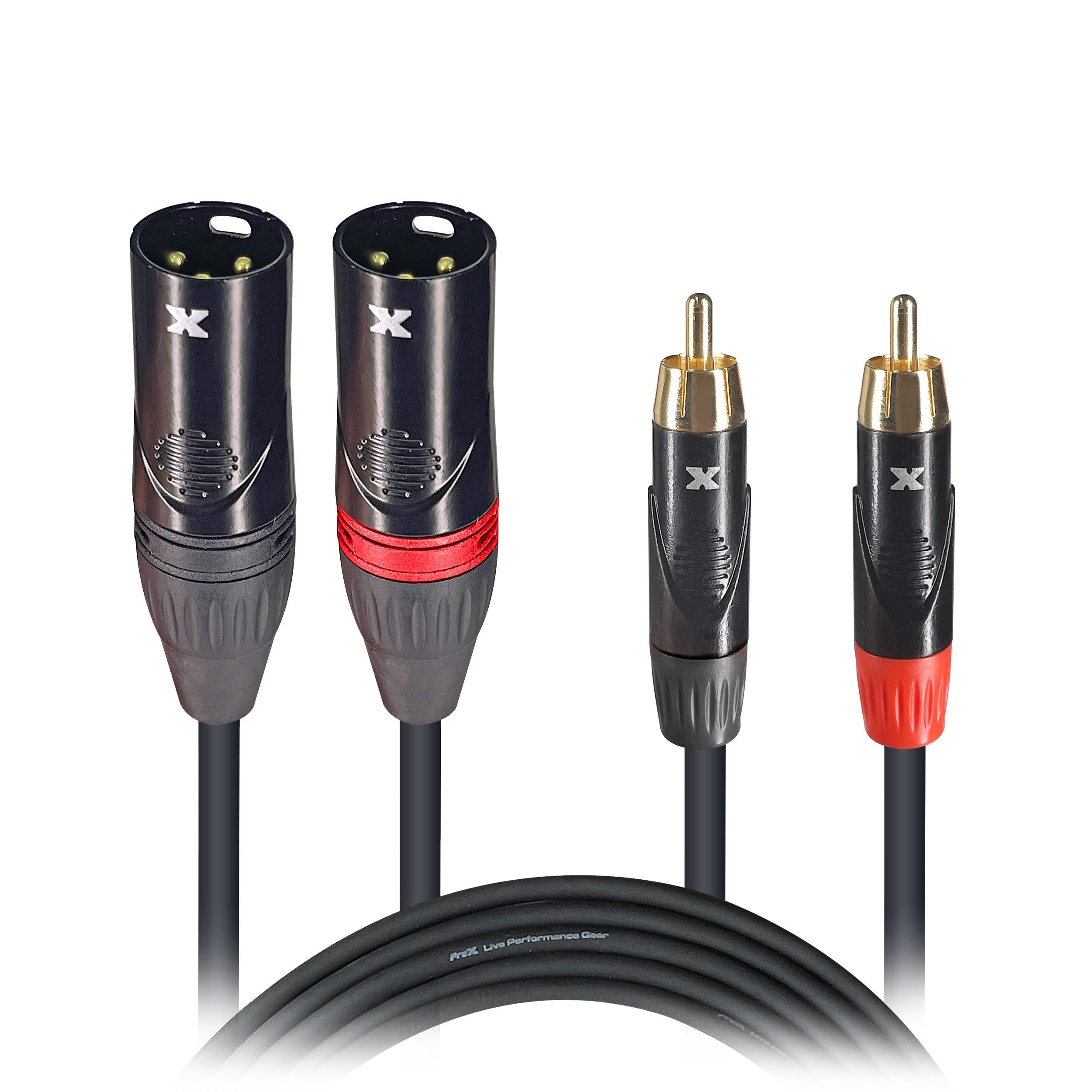 ProX 3' Ft. Premium Dual XLR to Dual RCA Audio Cable