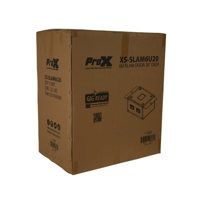 ProX 6U Vertical Shockmount Rack Case 20" Depth with Dual Top Sliding Slam Doors