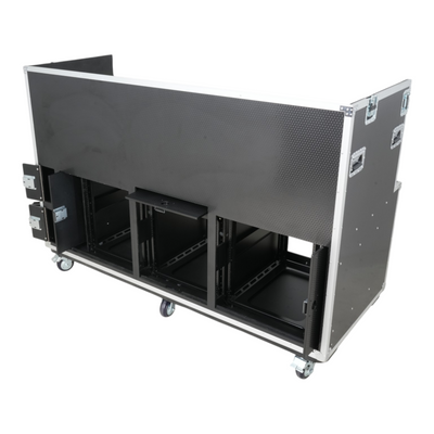 ProX Large Mixing Console Case 3x side by side 2x 12U & 10U Shock Mount Slam Rack