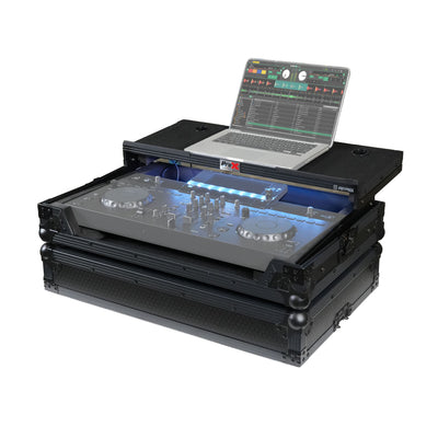 ProX XS-XDJANLTBLLED ATA Flight Case for AlphaTheta XDJ-AN DJ Controller with Laptop Shelf and RGB LED All Black