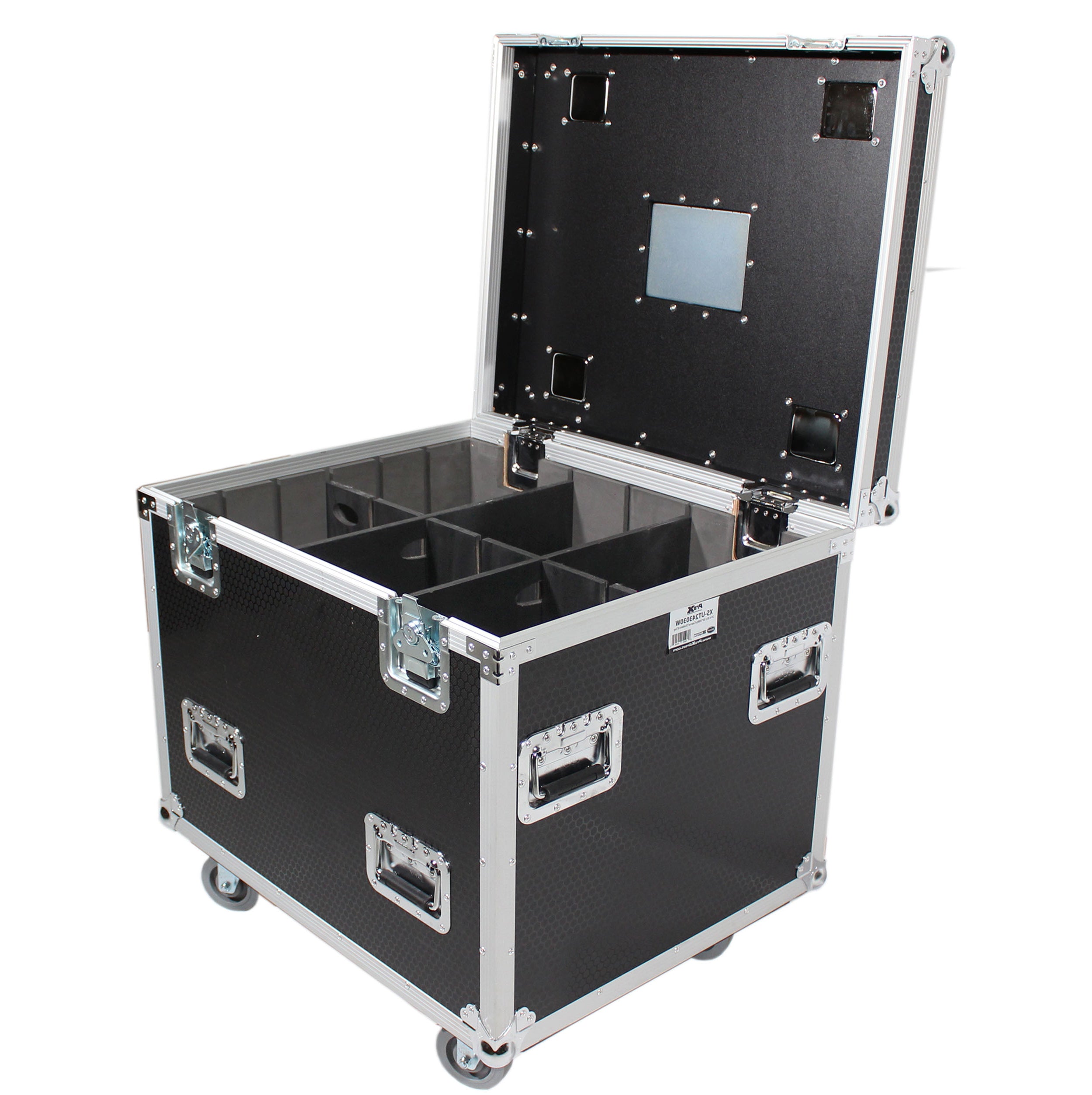 ProX TruckPax Utility ATA Flight Case Truck Storage Road Case with Dividers Tray and 4" in casters – 24"x30"x30" Ext