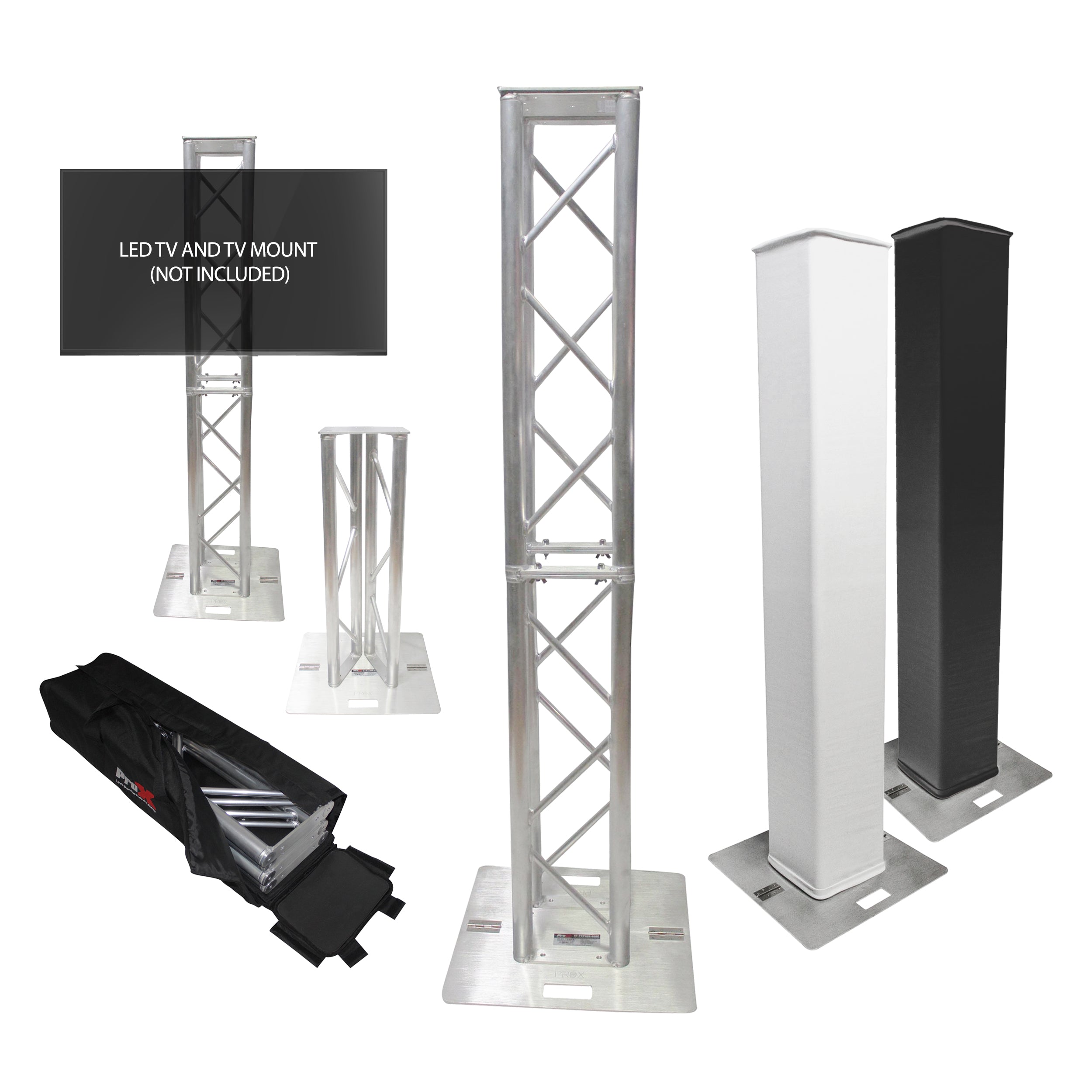 ProX Flex Tower Totem Package - Adjustable 6.56ft or 3.28ft With Soft Carrying Bag