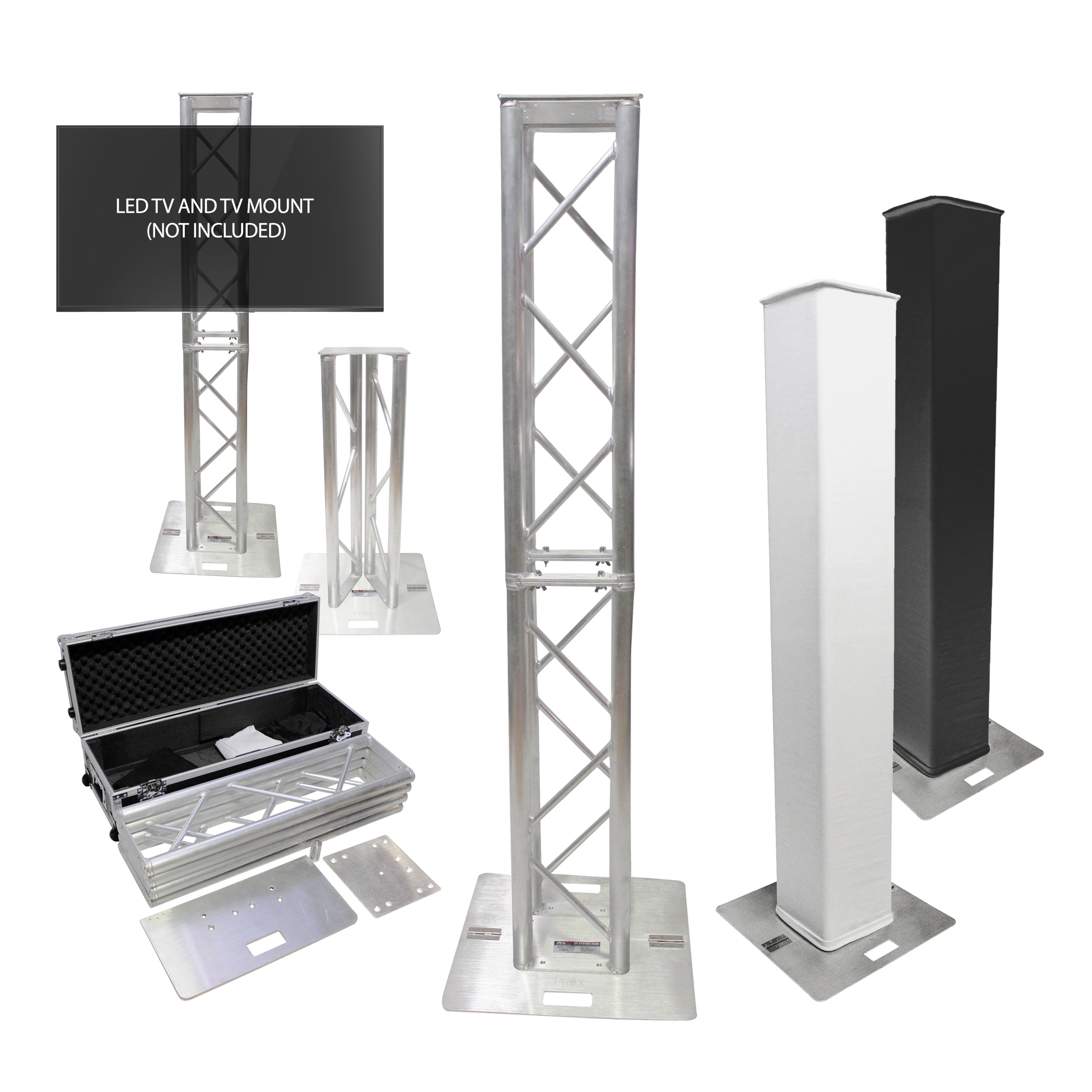 ProX Flex Tower Totem Package - Adjustable 6.56ft or 3.28ft With Road Case