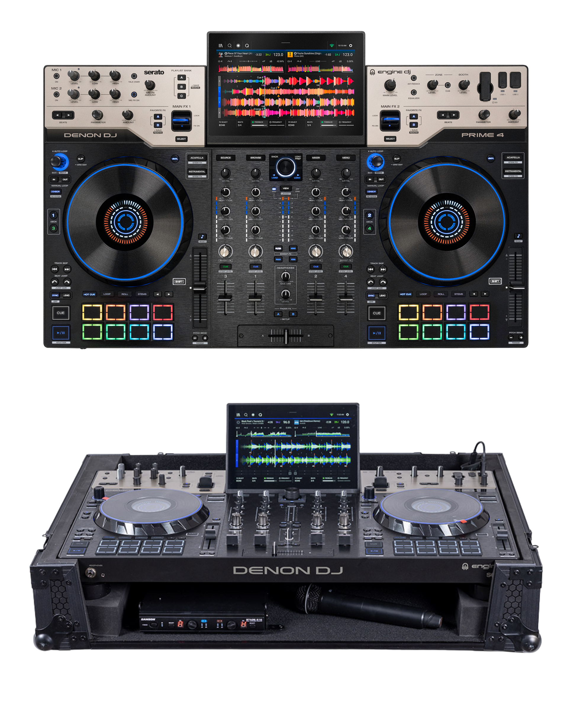 Denon DJ Prime 4 G2 + Headliner HL11005 Volta Powe-Ready Case Bundle