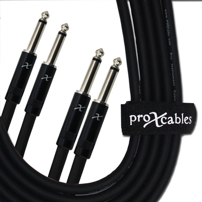 ProX 5' Ft. High Performance 1/4” TS Male to Dual 1/4” TS Male Unbalanced Audio Cable