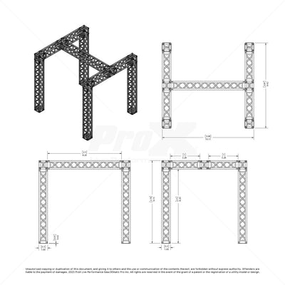 ProX Tradeshow Booth 9.42 W X 9.42 L X 9.20 FT H with H Shape Design in center - K SERIES Light Duty