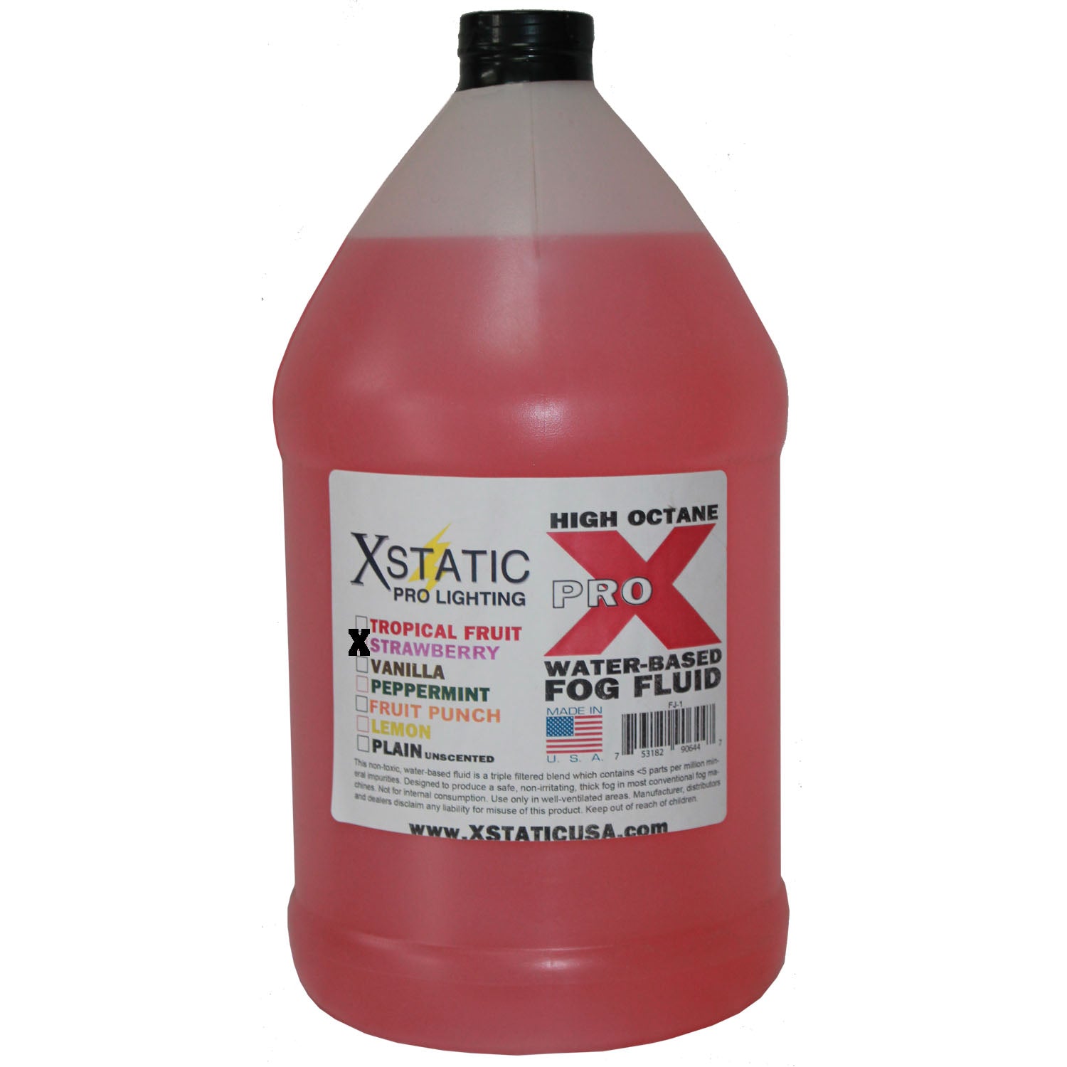 ProX STRAWBERRY DJ Fog Fluid Water Based Fog Machine Liquid Replacement – 1 Gallon
