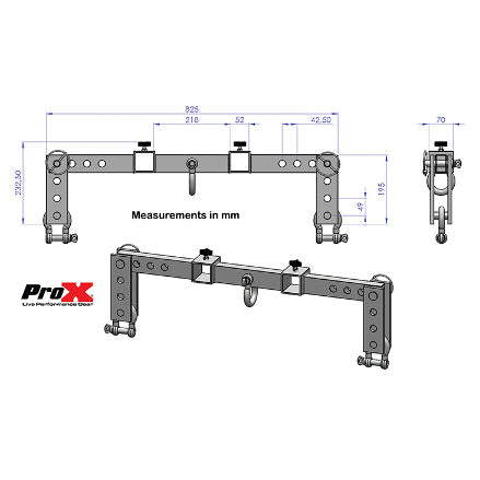 ProX Fenix Stand Mount for Hercules Line-Array Lift Systems - Black