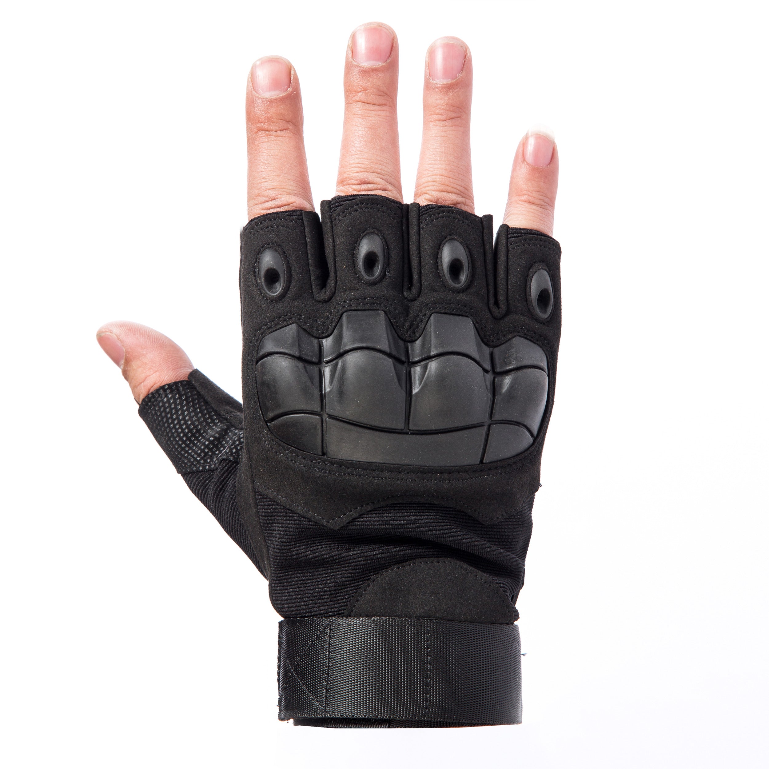 ProX X-GRIPZ Hard Rubber Knuckle Fingerless Gloves - For Truss and Stage Performance