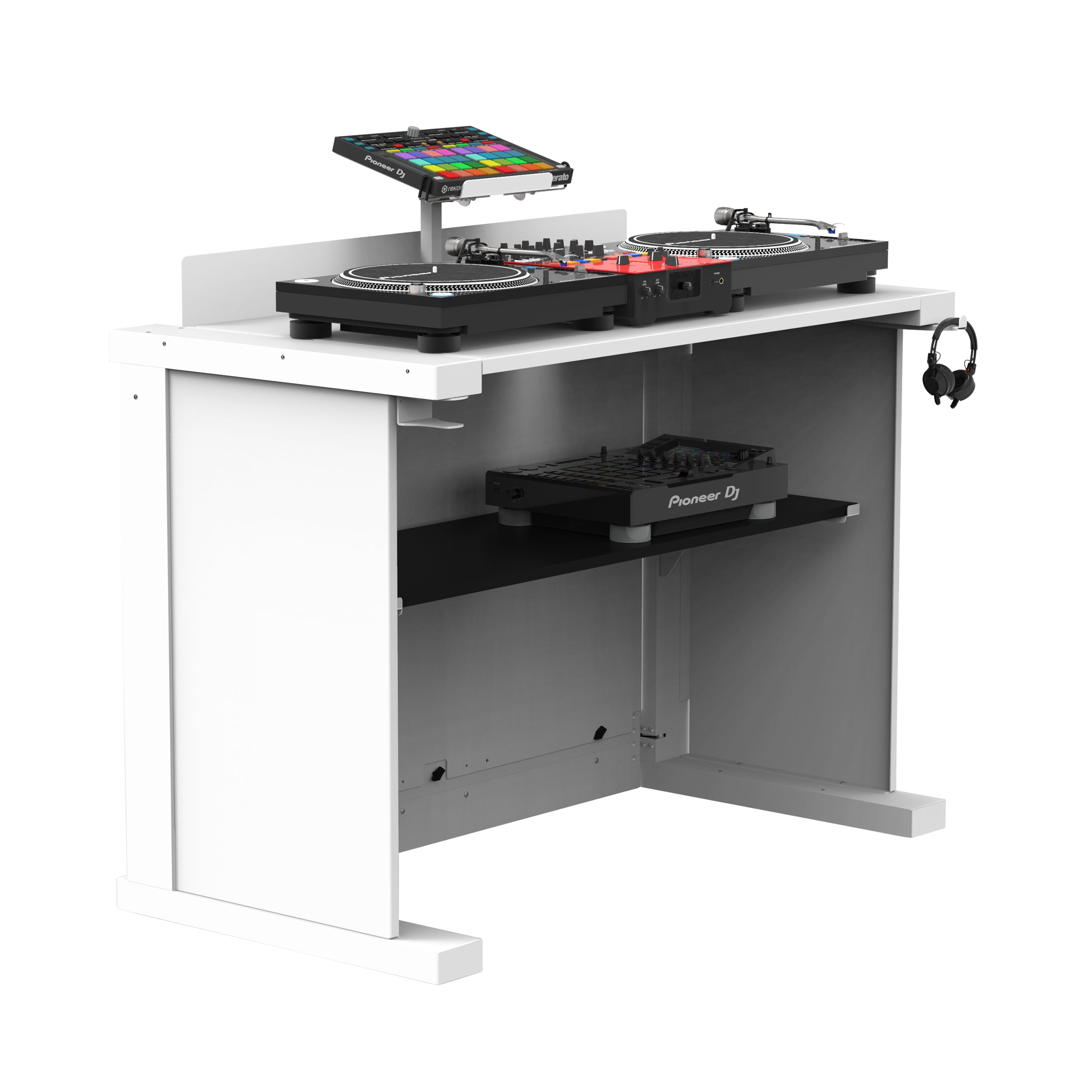 ProX WHITE B3 Quick Folding DJ Controller Turntable CD-J Facade Table Workstation by Humpter