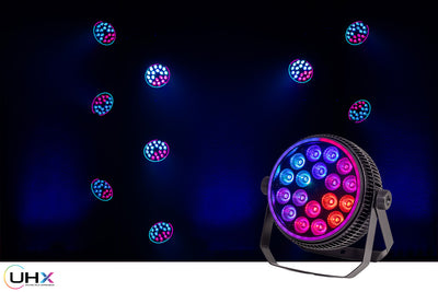 Colorkey Halo Par HEX 18P - RGBWA+UV LED Wash Par with Pixel Halo