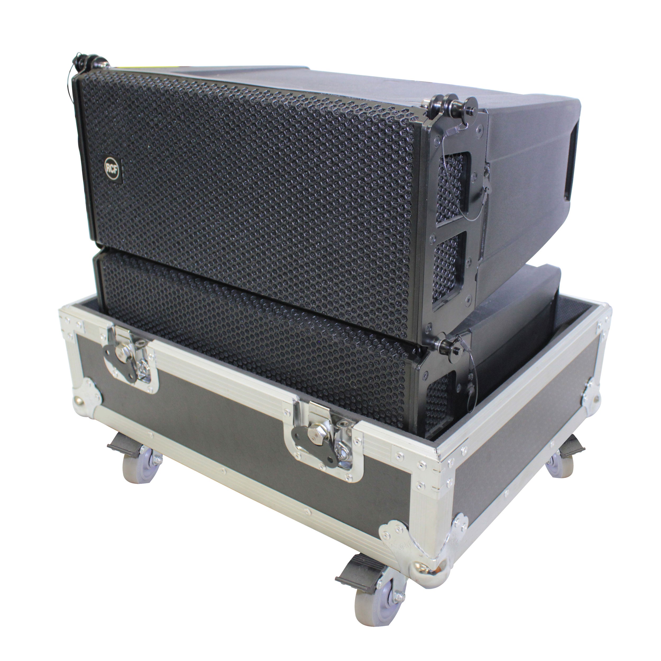 ProX Line Array Flight Case for 2 RCF HDL6-A HDL26-A Speakers W/Wheels
