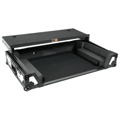 ProX ATA Flight Case for Pioneer DDJ-REV7 DJ Controller with Laptop Shelf 1U Rack Space and Wheels - White Black