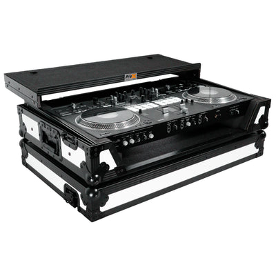 ProX ATA Flight Case for Pioneer DDJ-REV7 DJ Controller with Laptop Shelf 1U Rack Space and Wheels - White Black