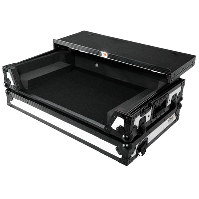 ProX ATA Flight Case for Pioneer DDJ-REV7 DJ Controller with Laptop Shelf 1U Rack Space and Wheels - White Black