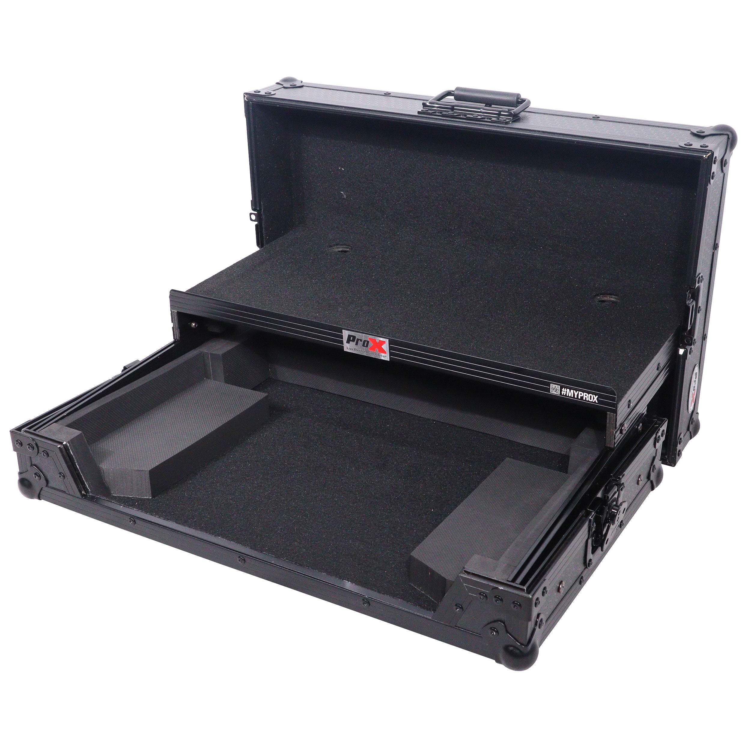 ProX ATA Flight Case For Pioneer DDJ-REV1 DJ Controller with Laptop Shelf - Black