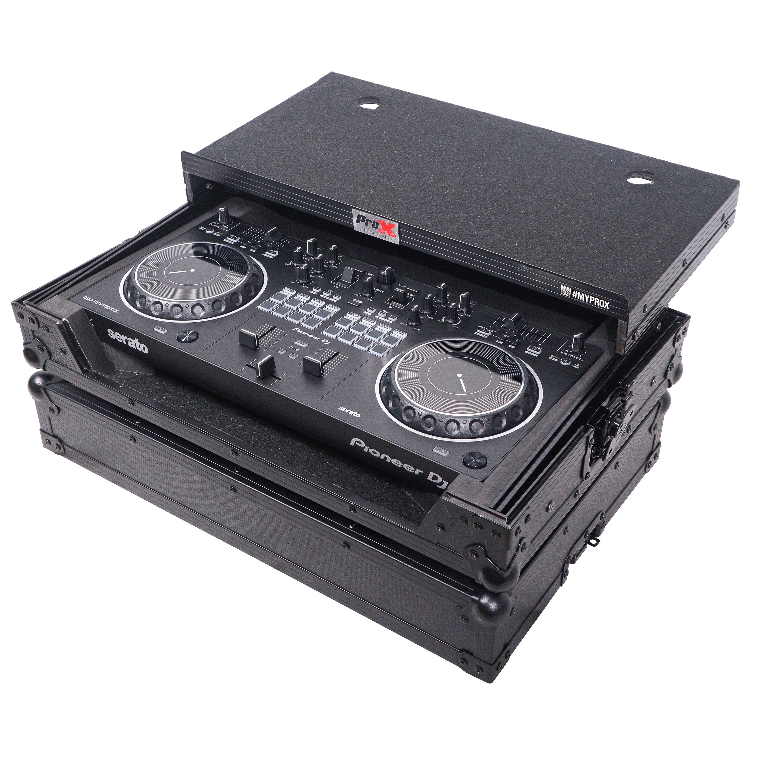 ProX ATA Flight Case For Pioneer DDJ-REV1 DJ Controller with Laptop Shelf - Black