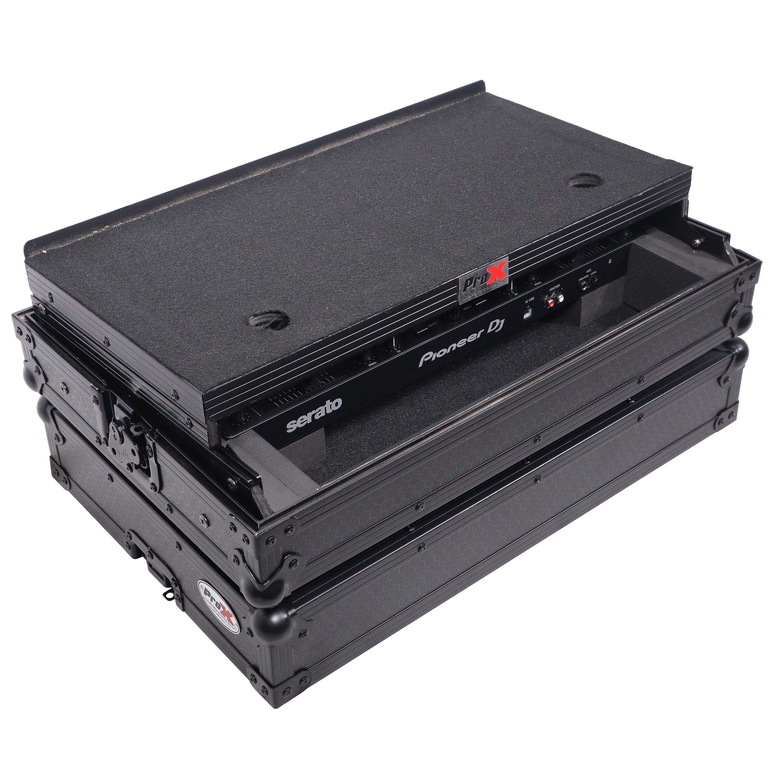 ProX ATA Flight Case For Pioneer DDJ-REV1 DJ Controller with Laptop Shelf - Black