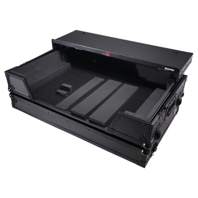 ProX ATA Flight Road Case For Hercules T7 Inpulse Controller with Laptop Shelf 1U Rack Space and Wheels - Black Finish