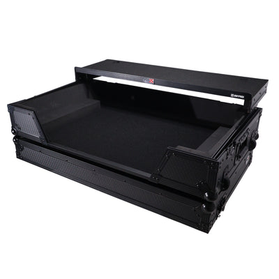 ProX ATA Flight Road Case For Hercules T7 Inpulse Controller with Laptop Shelf 1U Rack Space and Wheels - Black Finish