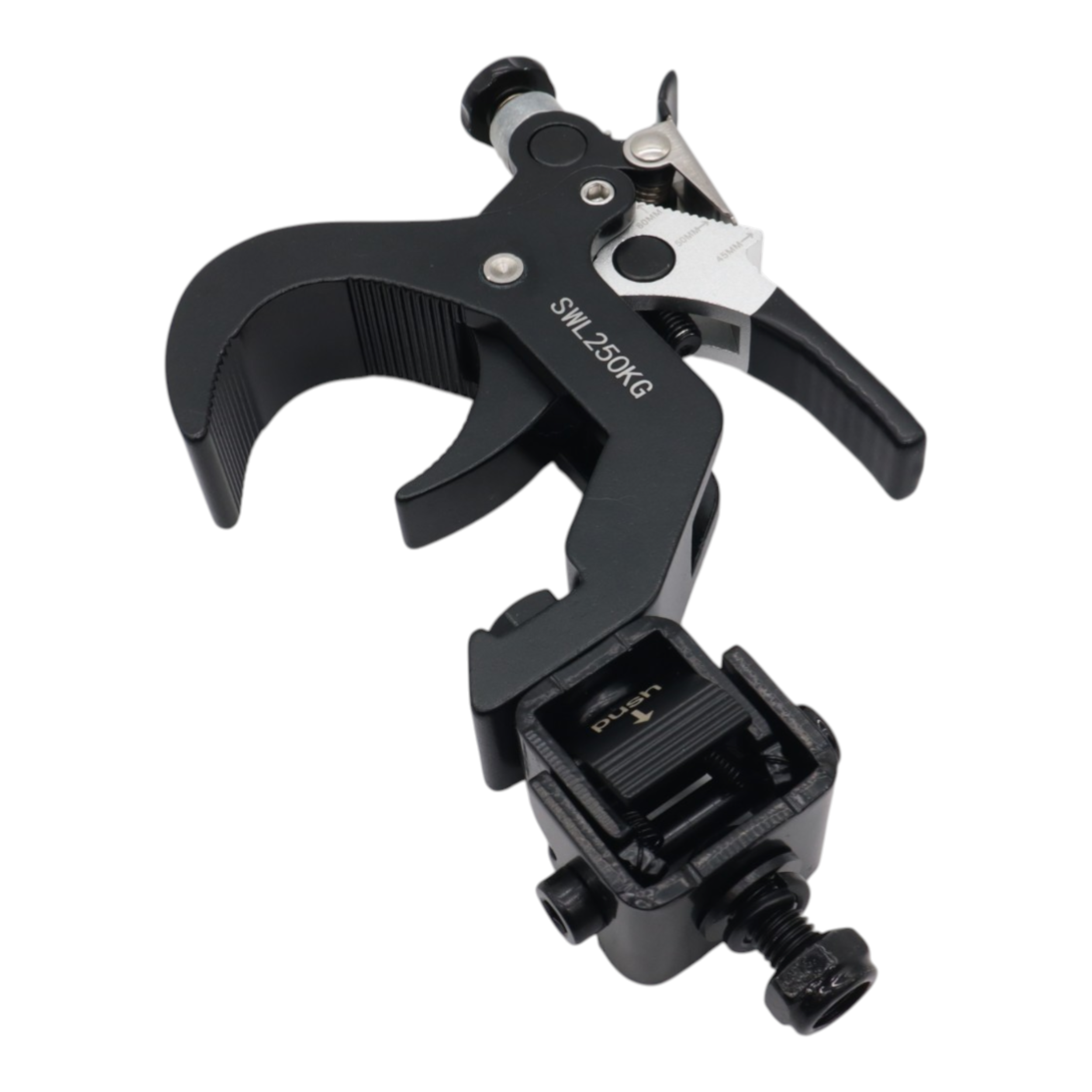 ProX 4 Quick 90º Folding XPress Trigger Truss Clamp Clamp Moving Head Adapters with Quick Press Trigger Truss 2 in. Black Finish