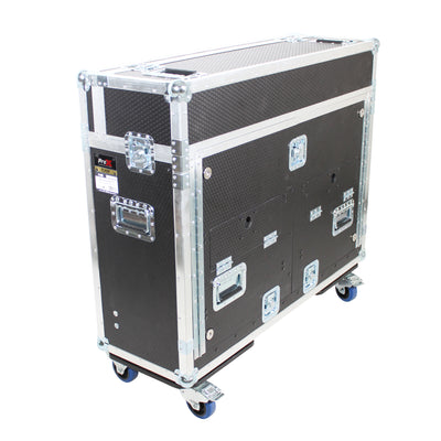 ProX Yamaha TF5 Flip-Ready Hydraulic Console Easy Retracting Lifting Flight Case and wheels incl Laptop Monitor Arm